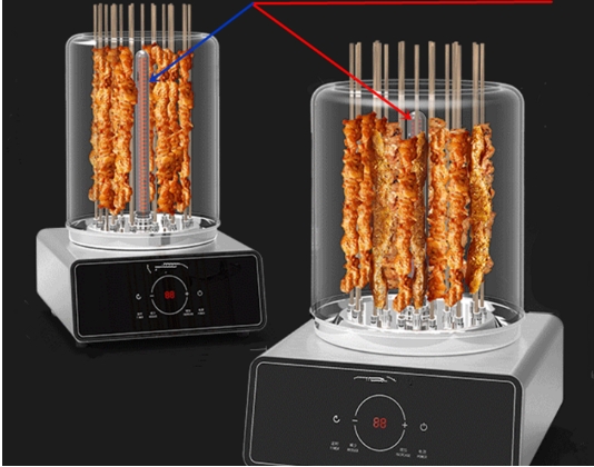 fast response infrared tube for rotary oven